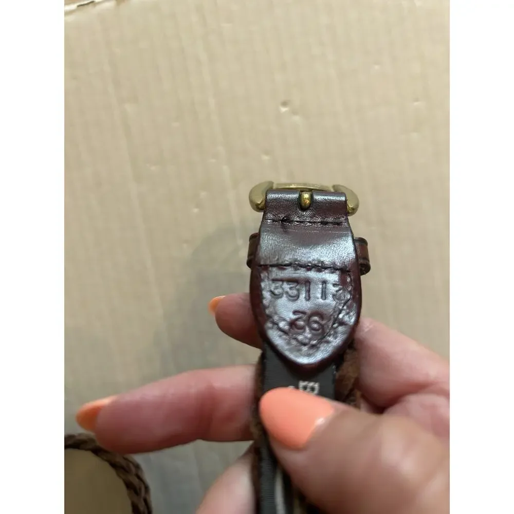 Brighton Brown Genuine Leather Braided Woven Belt Men's Size 36 Style 33113